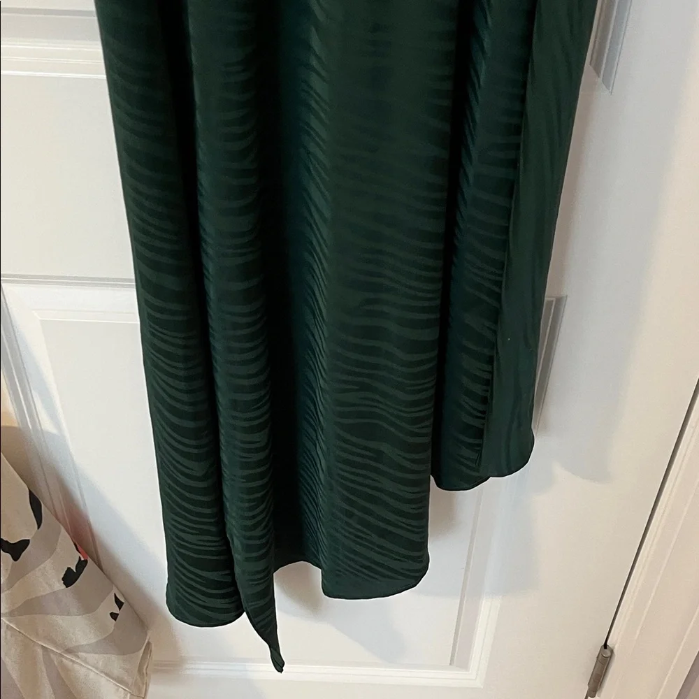 Ronny Kobo Collection Deep Green Long Sleeve Dress M animal print